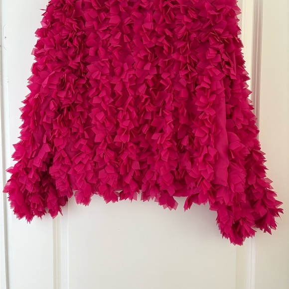 Zara fushia Petal Textured Fitted Statement Jacket – Size Medium - Picture 7 of 13